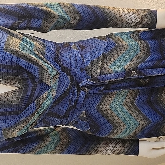 VTG CACHE Chevron Atomic Zig Zag Artsy Wrap Shirt Dress Small - Picture 6 of 11